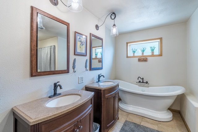 627 W Mt Rushmore Rd, Custer, SD 57730 - full bathroom with two vanities and a freestanding tub