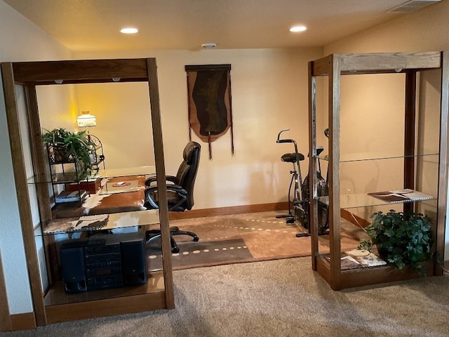 772 Stage Run Rd, Deadwood, SD 57732 - carpeted home office with recessed lighting
