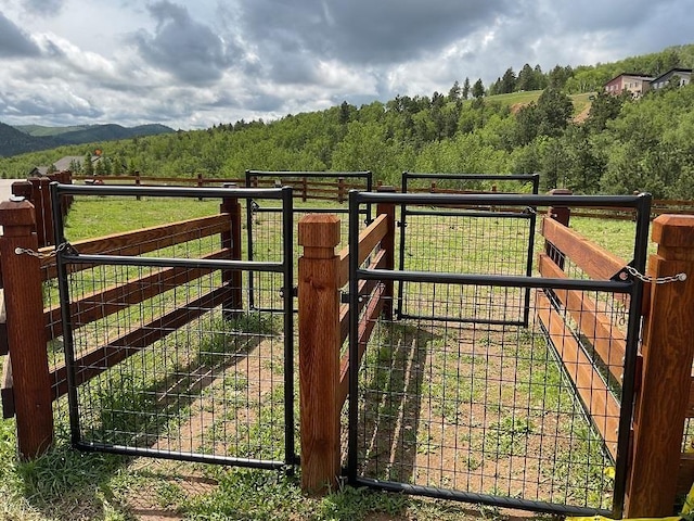 772 Stage Run Rd, Deadwood, SD 57732 - gate featuring a view of trees and a view of countryside