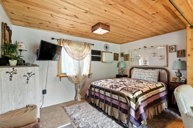 12817 Echo Rd, Hot Springs, SD 57747 - bedroom with carpet floors and wood ceiling