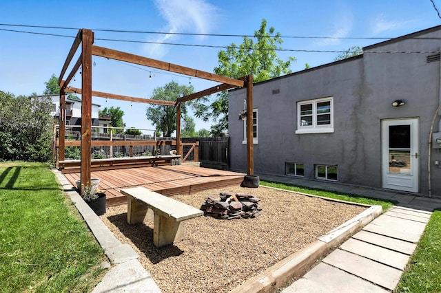803 W St, Rapid City, SD 57701 - deck with an outdoor fire pit