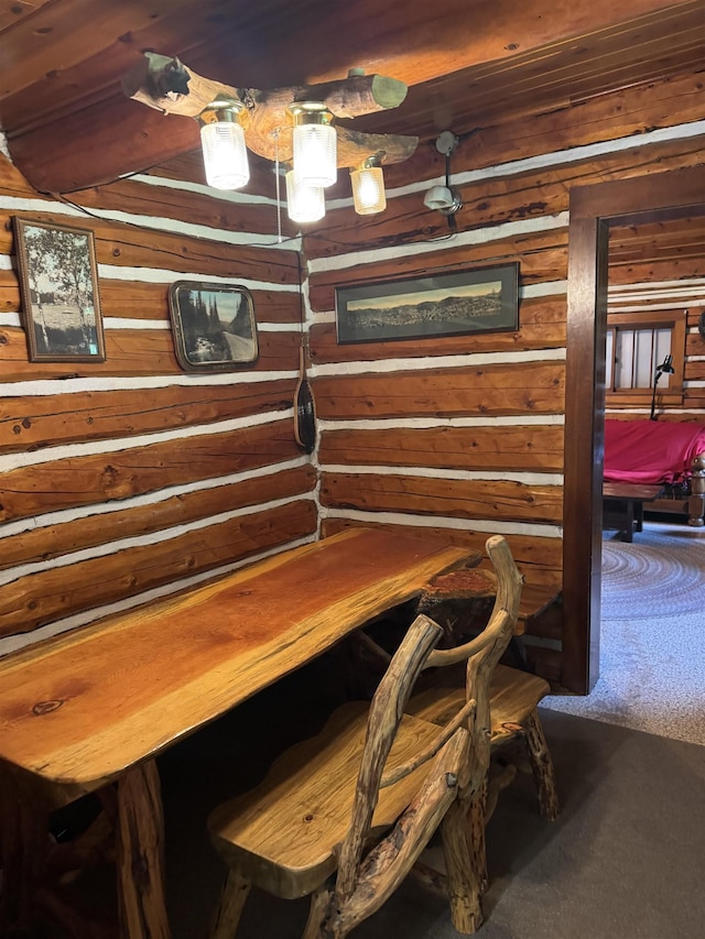 21454 US Highway 85, Lead, SD 57754 - carpeted dining room featuring wooden walls