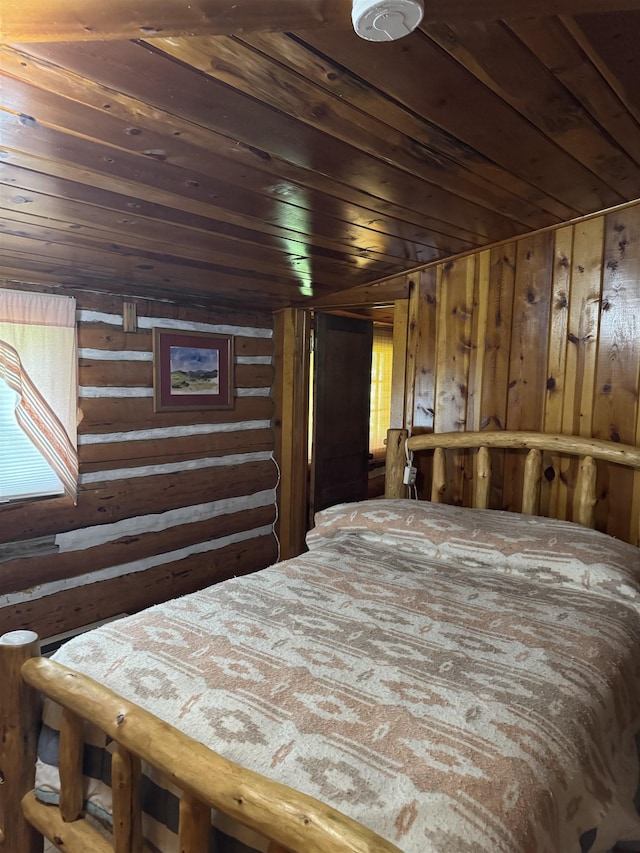 21454 US Highway 85, Lead, SD 57754 - bedroom featuring wood ceiling and wooden walls