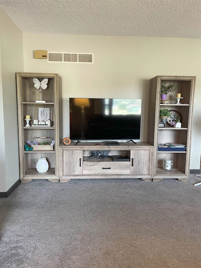 2102 Albany Ave, Hot Springs, SD 57747 - carpeted living area with a textured ceiling and baseboards