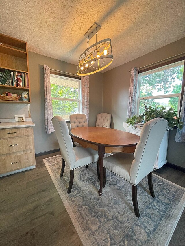 2102 Albany Ave, Hot Springs, SD 57747 - dining room featuring a textured ceiling and dark wood-style floors