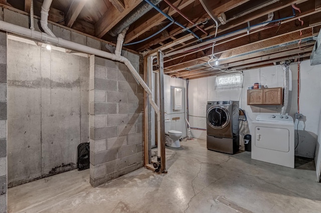 505 Fisk Ave, Newell, SD 57760 - below grade area featuring washer and clothes dryer
