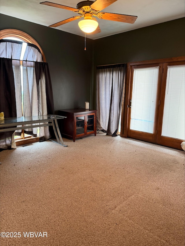 1290 Windfield Dr, Williamsport, PA 17701 - recreation room featuring carpet and ceiling fan