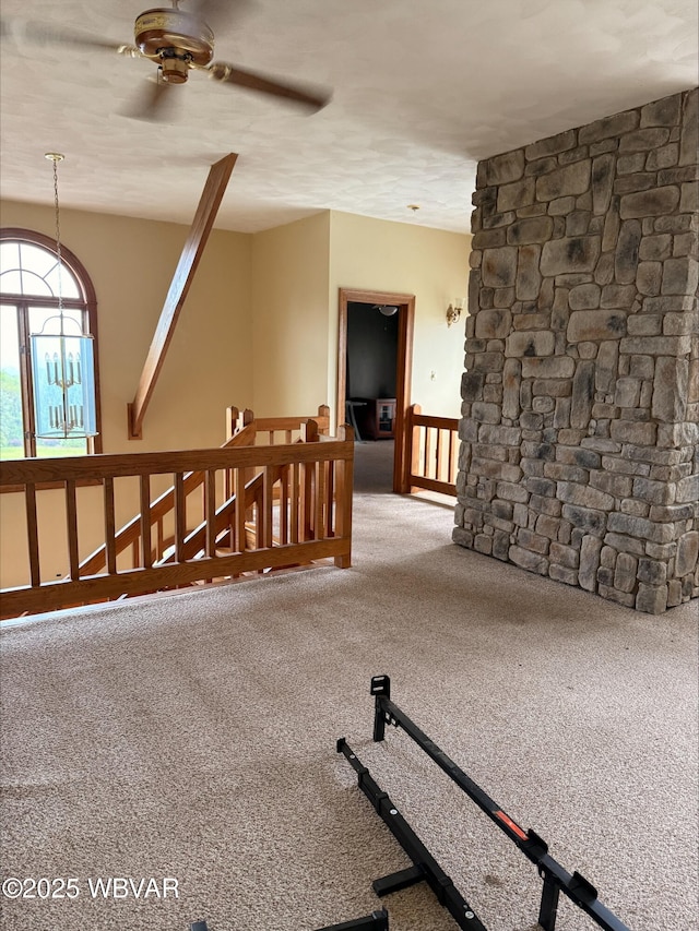 1290 Windfield Dr, Williamsport, PA 17701 - hallway with carpet floors and an upstairs landing