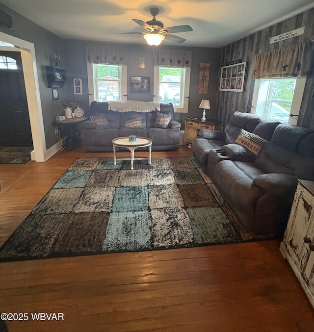 433 S Main St, Jersey Shore, PA 17740 - living room featuring ceiling fan and wood finished floors