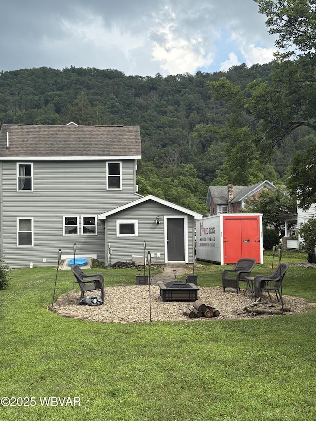 433 S Main St, Jersey Shore, PA 17740 - back of property with a wooded view and a yard