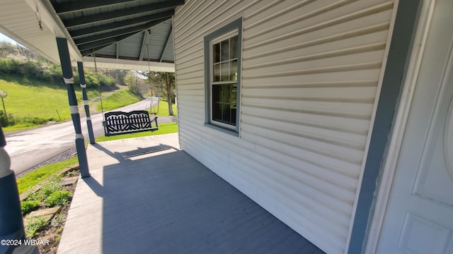 view of patio with a porch