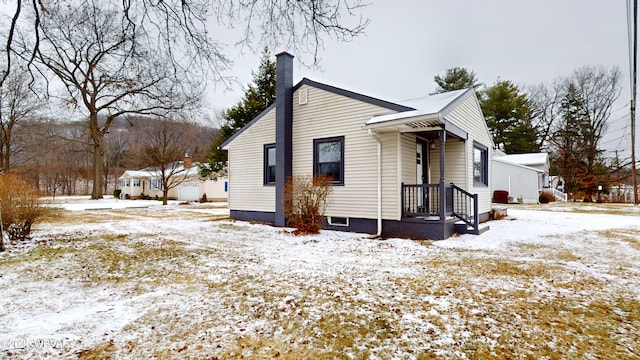 view of snowy exterior