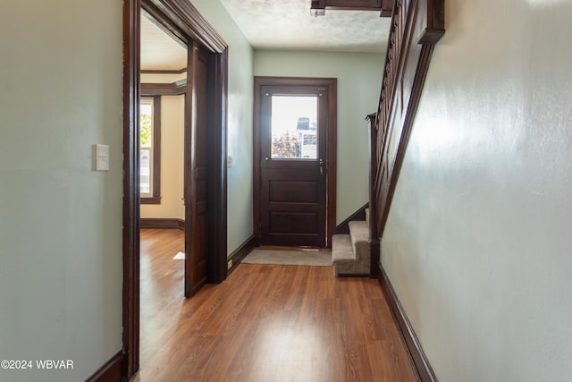 interior space with light hardwood / wood-style flooring and a healthy amount of sunlight