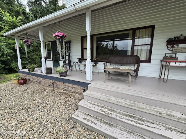 deck with covered porch