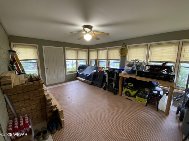 699 James St, Lock Haven, PA 17745 - carpeted bedroom with multiple windows and a ceiling fan