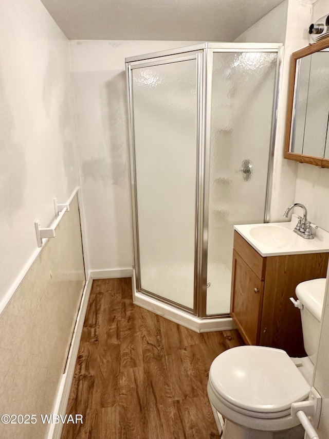 1420 Richards Ave, Williamsport, PA 17701 - bathroom with wood finished floors, a stall shower, and vanity
