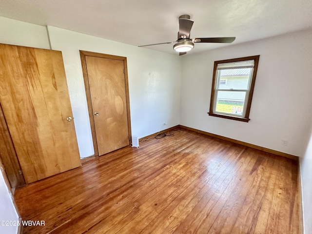 1420 Richards Ave, Williamsport, PA 17701 - unfurnished bedroom with hardwood / wood-style floors and ceiling fan