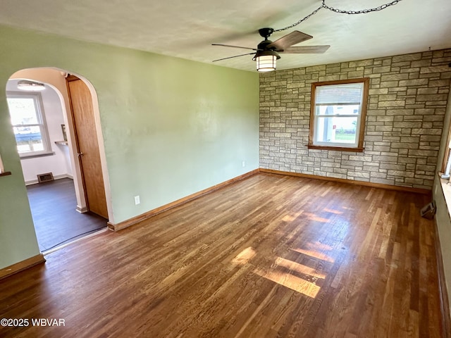 1420 Richards Ave, Williamsport, PA 17701 - unfurnished room featuring healthy amount of natural light, a ceiling fan, and wood finished floors