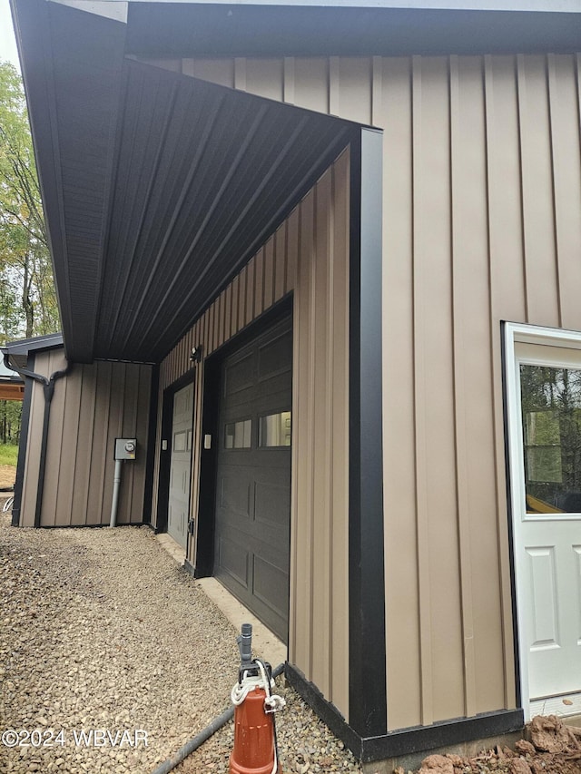 view of outbuilding featuring a garage