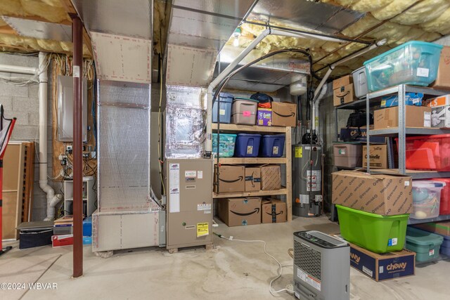 interior space featuring gas water heater