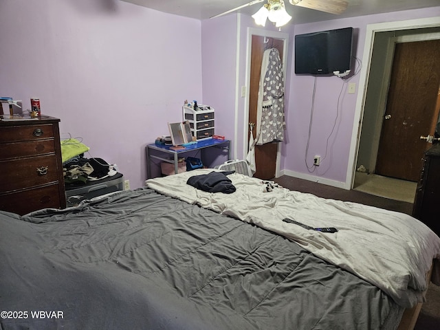 225 Pickwick St, Mill Hall, PA 17751 - bedroom with a ceiling fan, baseboards, and carpet floors