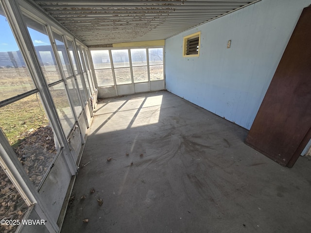 view of unfurnished sunroom