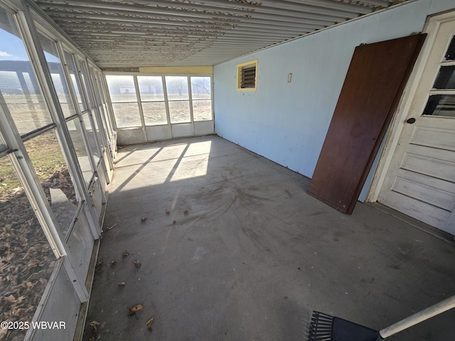 view of unfurnished sunroom