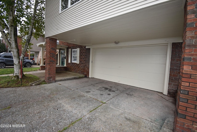 view of garage