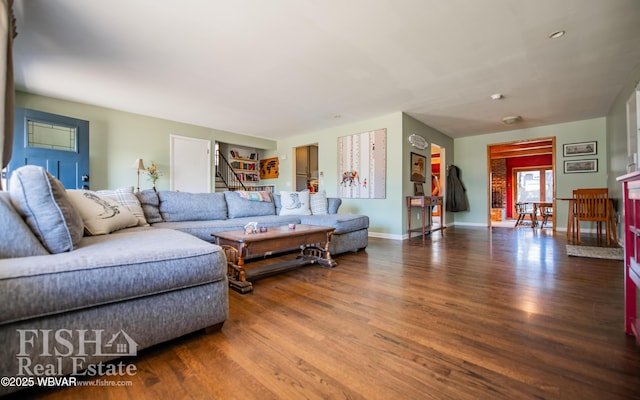 living room featuring hardwood / wood-style floors