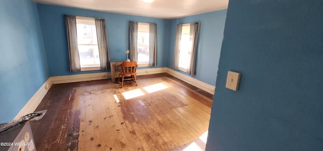 empty room with hardwood / wood-style floors