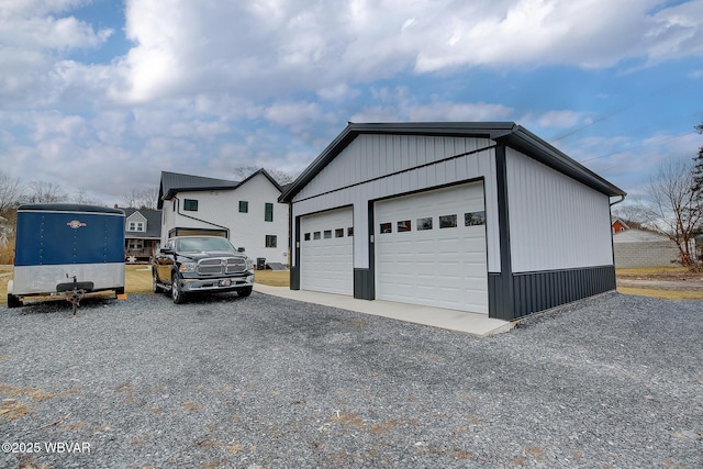 view of detached garage