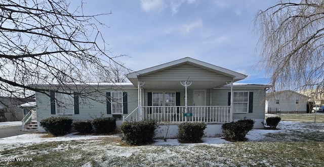 view of front of home with a porch