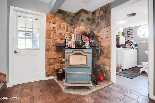 interior space with washer / dryer