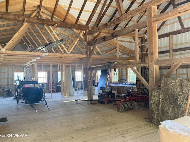 misc room featuring high vaulted ceiling