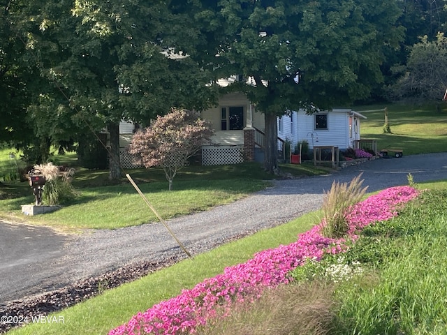 view of front of property with a front yard