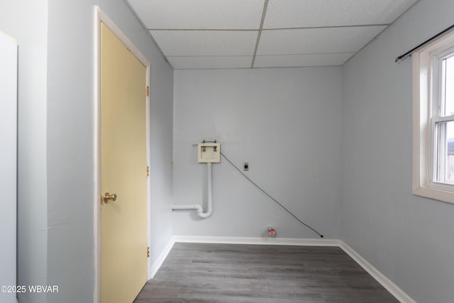 laundry area featuring wood-type flooring