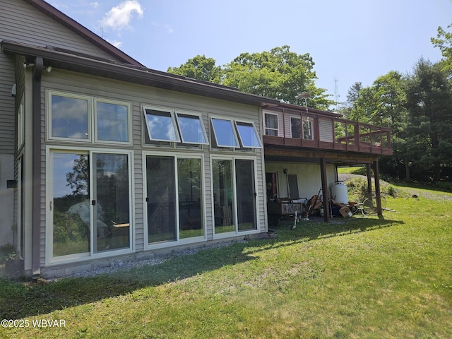11 Mikes Peak Ln, Lock Haven, PA 17745 - rear view of property with a lawn and a wooden deck