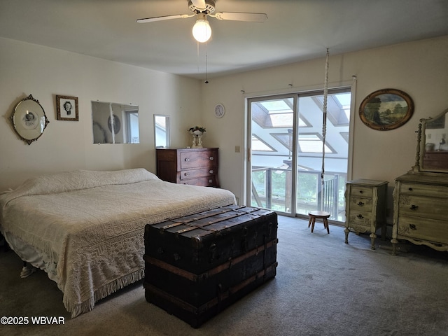 11 Mikes Peak Ln, Lock Haven, PA 17745 - bedroom with access to outside, carpet flooring, and a ceiling fan