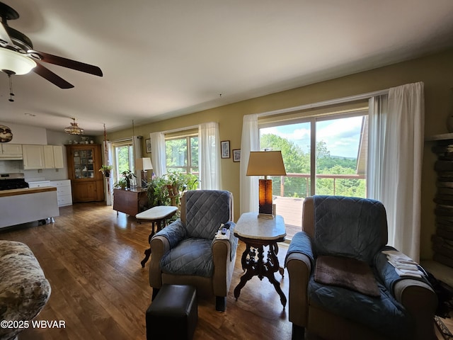 11 Mikes Peak Ln, Lock Haven, PA 17745 - living area with dark wood-style floors and ceiling fan