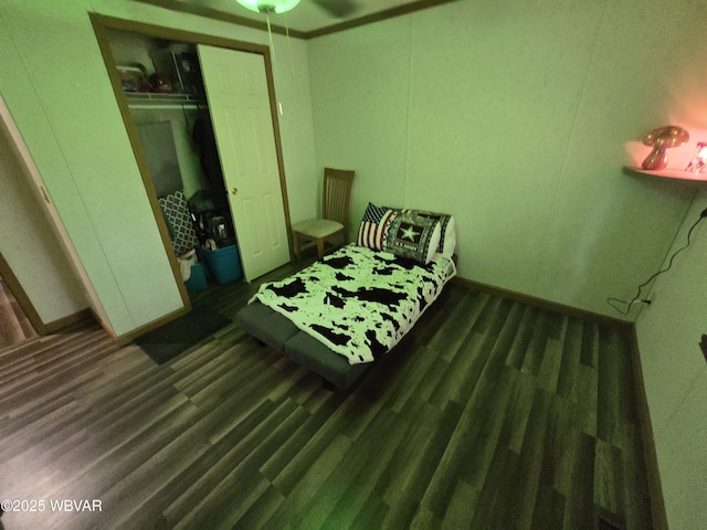 4316 Pine Mountain Rd, Jersey Shore, PA 17740 - bedroom with wood finished floors, a closet, and baseboards