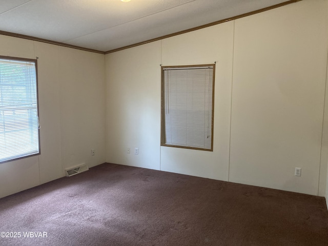 400 Livermore Rd, Williamsport, PA 17701 - spare room with visible vents, carpet, crown molding, and lofted ceiling