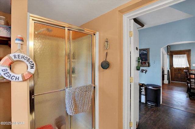 679 2nd Ave, Williamsport, PA 17701 - full bath featuring wood finished floors and a stall shower