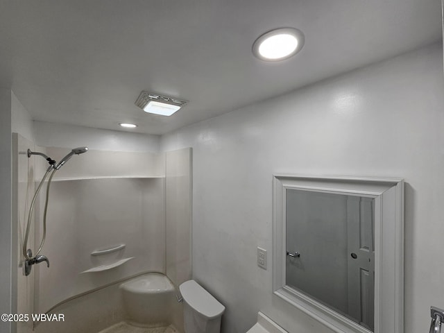 353 Louise Ave, Montgomery, PA 17752 - bathroom featuring visible vents, a shower, and toilet