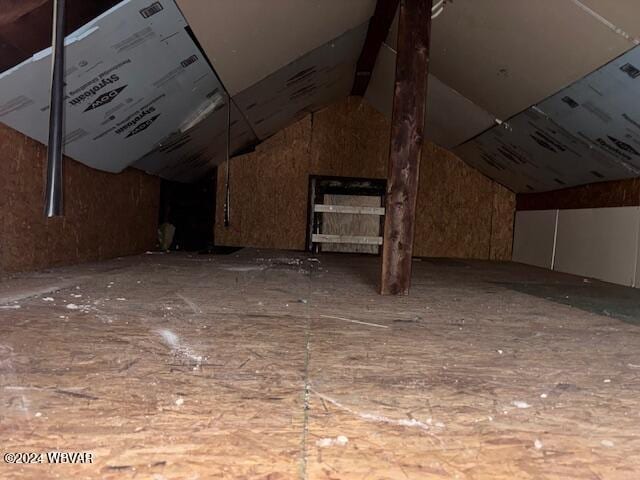 view of unfinished attic