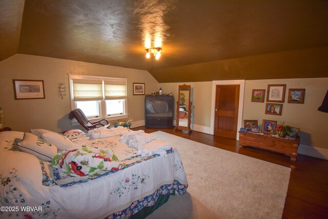45 W Bald Eagle St, Lock Haven, PA 17745 - bedroom featuring lofted ceiling, wood finished floors, and baseboards