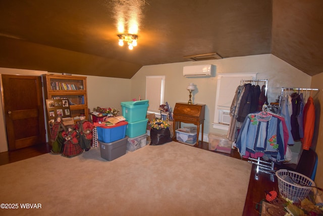 45 W Bald Eagle St, Lock Haven, PA 17745 - bonus room featuring a wall unit AC, lofted ceiling, and carpet flooring