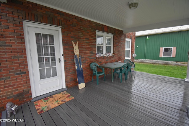 45 W Bald Eagle St, Lock Haven, PA 17745 - wooden terrace featuring outdoor dining space