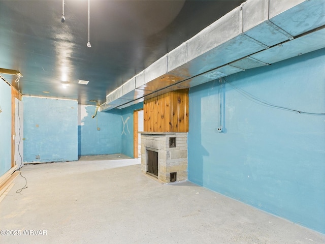 5667 Austinville Rd, Columbia Crossroads, PA 16914 - unfinished basement with a stone fireplace