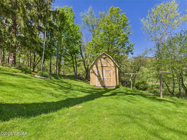 5667 Austinville Rd, Columbia Crossroads, PA 16914 - view of green lawn featuring a storage shed and an outbuilding