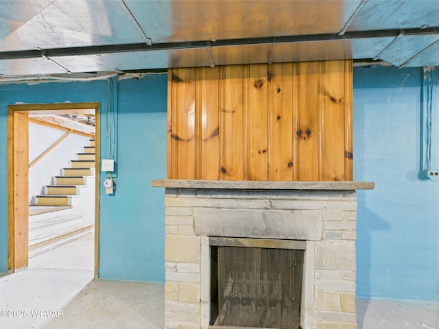 5667 Austinville Rd, Columbia Crossroads, PA 16914 - detailed view of concrete floors and a fireplace